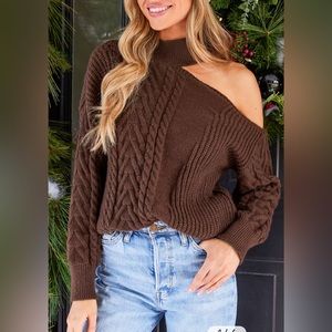 NWT brown sweater, size S